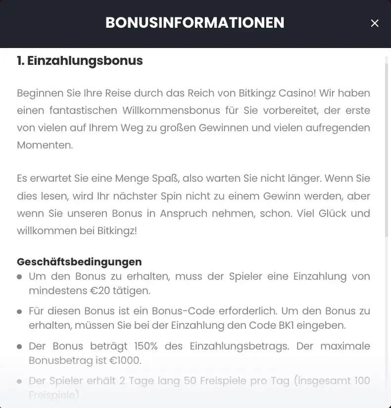 bitkingz bonus ohne einzahlung